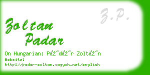 zoltan padar business card